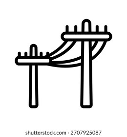 Um ícone de estilo de contorno editável representando a torre elétrica