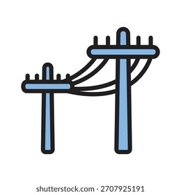 Um ícone de estilo de contorno editável representando a torre elétrica