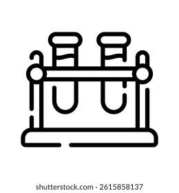 An editable outline style icon of lab stand