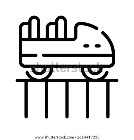 An editable outline style icon of roller coaster ride
