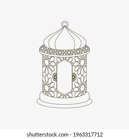 Estilo de esquema editable Isolación de vectores de linterna arábiga permanente aislado Ilustración para propósitos temáticos ocasionales islámicos como Ramadán y Eid También necesidades de diseño de cultura árabe