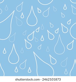 Estilo de contorno editable Ilustración vectorial de gota de agua Patrón sin fisuras para crear el fondo del diseño temático del Clima o del clima