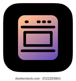 Ícone de vetor de forno editável. Padaria, cozinha, eletrodomésticos, utensílios de cozinha, alimentos. Parte de uma grande família de conjuntos de ícones. Perfeito para interfaces web e app, apresentações, infográficos, etc