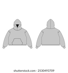 Editable Oversized Hoodie Mockup Vector 