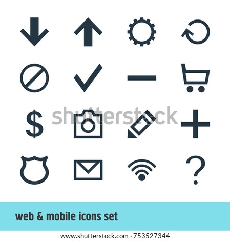 Editable Pack Of Confirm, Minus, Pen And Other Elements.  Vector Illustration Of 16 User Icons. 
