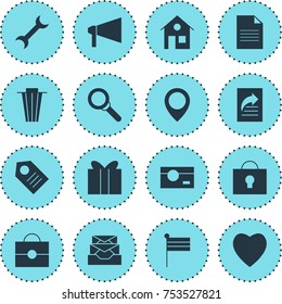 Editable Pack Of Coupon, Capture, Messages And Other Elements.  Vector Illustration Of 16 Online Icons. 