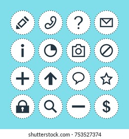 Editable Pack Of Top, Stopwatch, Letter And Other Elements.  Vector Illustration Of 16 Member Icons. 