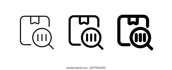 Editable package barcode scanner vector icon. Shipping, delivery, e-commerce, logistics. Part of a big icon set family. Perfect for web and app interfaces, presentations, infographics, etc