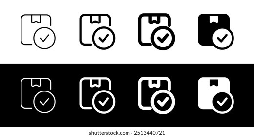 Editable package check vector icon. Shipping, delivery, e-commerce, transport, logistics. Part of a big icon set family. Perfect for web and app interfaces, presentations, infographics, etc