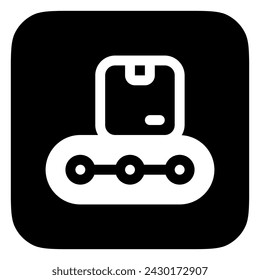 Editable package in conveyor belt vector icon. Shipping, delivery, e-commerce, transport, logistics. Part of a big icon set family. Perfect for web and app interfaces, presentations, infographics, etc