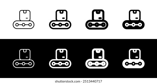 Editable package in conveyor belt vector icon. Shipping, delivery, e-commerce, transport, logistics. Part of a big icon set family. Perfect for web and app interfaces, presentations, infographics, etc