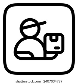 Editable package courier, delivery man vector icon. Shipping, delivery, e-commerce, logistics. Part of a big icon set family. Perfect for web and app interfaces, presentations, infographics, etc