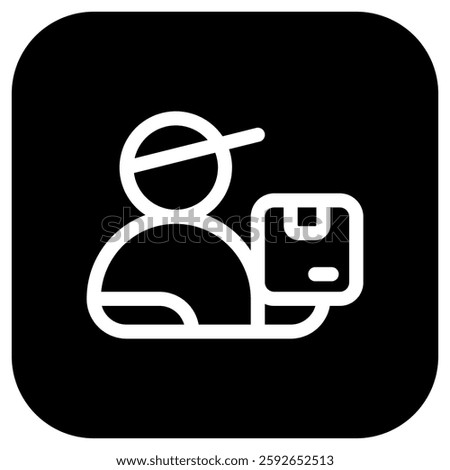 Editable package courier, delivery man vector icon. Shipping, delivery, e-commerce, logistics. Part of a big icon set family. Perfect for web and app interfaces, presentations, infographics, etc