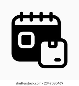 Editable package delivery schedule vector icon. Shipping, delivery, e-commerce, logistics. Part of a big icon set family. Perfect for web and app interfaces, presentations, infographics, etc