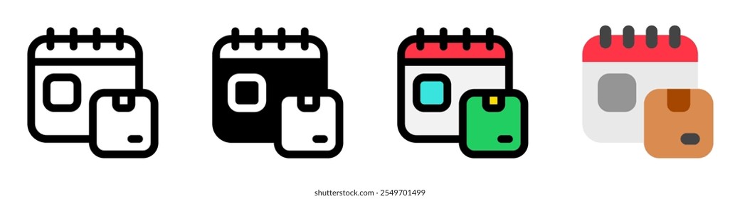 Editable package delivery schedule vector icon. Shipping, delivery, e-commerce, logistics. Part of a big icon set family. Perfect for web and app interfaces, presentations, infographics, etc