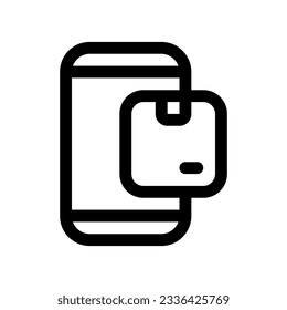 Package modifiable, application de suivi, icône vectorielle de téléphone portable. Livraison, livraison, commerce électronique, logistique. Fait partie d'une grande famille d'icônes. Parfait pour les interfaces web et les applications, les présentations, les infographies, etc.