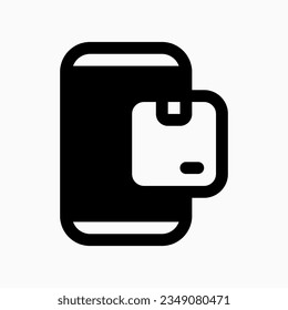 Editable package, tracking app, mobile phone vector icon. Shipping, delivery, e-commerce, logistics. Part of a big icon set family. Perfect for web and app interfaces, presentations, infographics, etc