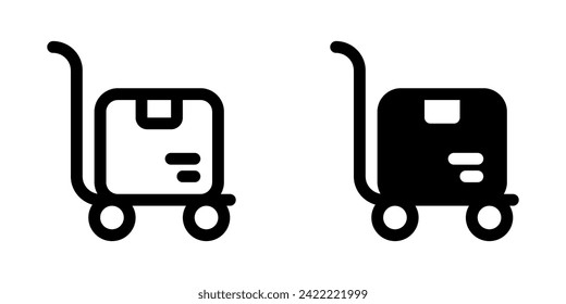 Editable package trolley vector icon. Shipping, delivery, e-commerce, transport, logistics. Part of a big icon set family. Perfect for web and app interfaces, presentations, infographics, etc