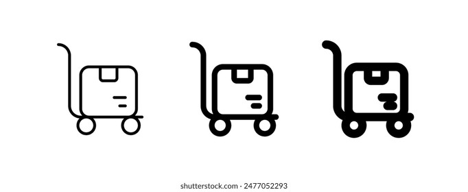 Editable package trolley vector icon. Shipping, delivery, e-commerce, transport, logistics. Part of a big icon set family. Perfect for web and app interfaces, presentations, infographics, etc