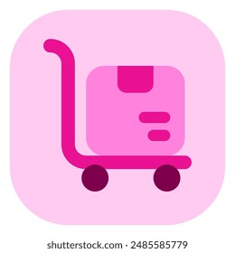 Editable package trolley vector icon. Shipping, delivery, e-commerce, transport, logistics. Part of a big icon set family. Perfect for web and app interfaces, presentations, infographics, etc