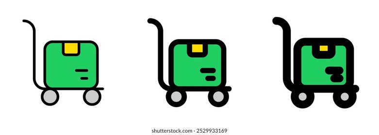 Editable package trolley vector icon. Shipping, delivery, e-commerce, transport, logistics. Part of a big icon set family. Perfect for web and app interfaces, presentations, infographics, etc