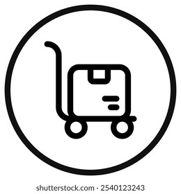 Editable package trolley vector icon. Shipping, delivery, e-commerce, transport, logistics. Part of a big icon set family. Perfect for web and app interfaces, presentations, infographics, etc