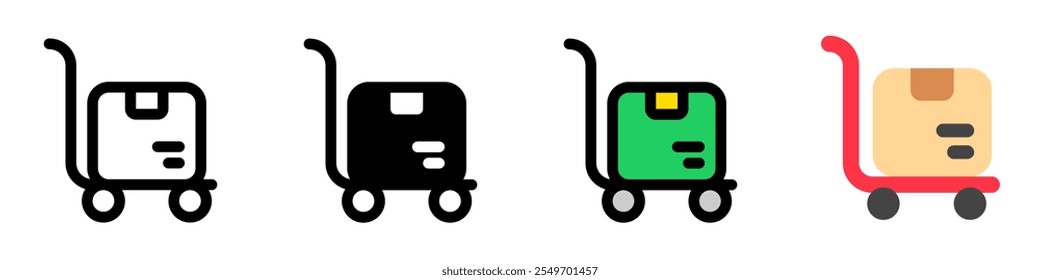 Editable package trolley vector icon. Shipping, delivery, e-commerce, transport, logistics. Part of a big icon set family. Perfect for web and app interfaces, presentations, infographics, etc