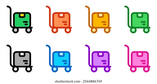 Editable package trolley vector icon. Shipping, delivery, e-commerce, transport, logistics. Part of a big icon set family. Perfect for web and app interfaces, presentations, infographics, etc