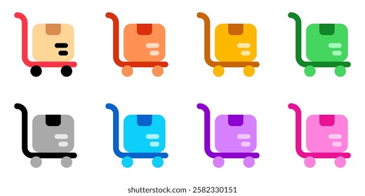 Editable package trolley vector icon. Shipping, delivery, e-commerce, transport, logistics. Part of a big icon set family. Perfect for web and app interfaces, presentations, infographics, etc