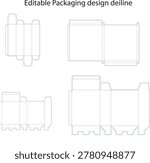 Editable Packaging Box Die line Template Set – Folding Carton Die Cut Layout with Cut Lines, Bleed, Safe Area and Glue Flaps for Product Box Packaging Design