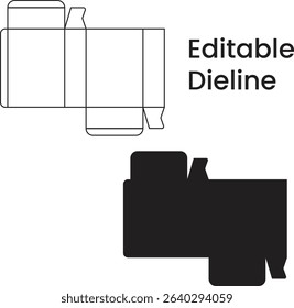 Editable Packaging Die-Cut Template Design Your Custom Box, dieline template, dieline packaging, box dieline