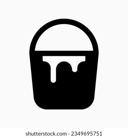 Editable paint bucket, plastic, metal, container vector icon. Construction, tools, industry. Part of a big icon set family. Perfect for web and app interfaces, presentations, infographics, etc