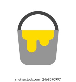 Editierbarer Lack-Eimer, Kunststoff, Metall, Container-Vektorgrafik-Symbol. Bau, Werkzeuge, Industrie. Teil einer großen Icon-Set-Familie. Ideal für Web- und App-Interfaces, Präsentationen, Infografiken usw