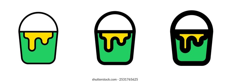 Ícone de vetor de recipiente, plástico, metal, balde de tinta editável. Construção, ferramentas, indústria. Parte de uma grande família de conjuntos de ícones. Perfeito para interfaces web e app, apresentações, infográficos, etc