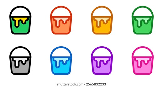 Editable paint bucket, plastic, metal, container vector icon. Construction, tools, industry. Part of a big icon set family. Perfect for web and app interfaces, presentations, infographics, etc