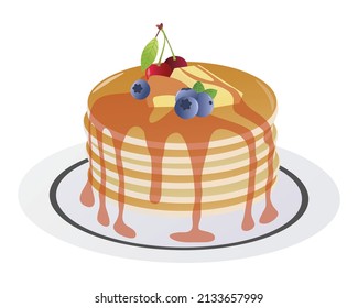 Editable pancake illustration in high resolution for many type of use.