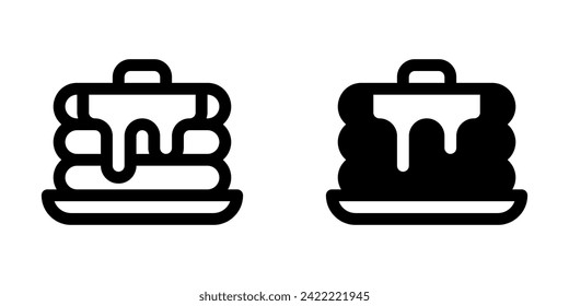 Editable pancake with maple syrup and butter vector icon. Bakery, cooking, food. Part of a big icon set family. Perfect for web and app interfaces, presentations, infographics, etc
