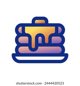 Panqueque editable con sirope de arce e ícono de Vector de mantequilla. Panadería, cocina, comida. Parte de una gran familia de iconos. Perfecto para interfaces de Web y App, presentaciones, infografías, etc