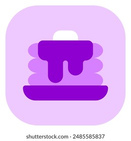 Editable pancake with maple syrup and butter vector icon. Bakery, cooking, food. Part of a big icon set family. Perfect for web and app interfaces, presentations, infographics, etc