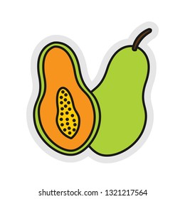 editable papaya fruit icon vector design, modern concept