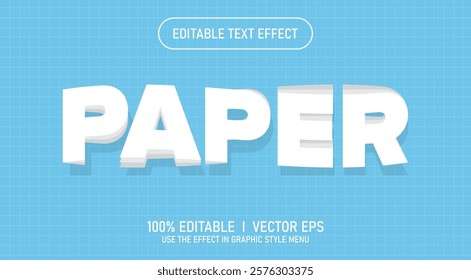 editable paper vector text effect with modern style design