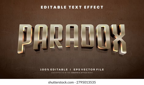 Editable paradox 3d text effects, metal colors. Text style effects.