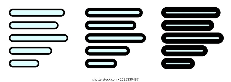 Ícone de vetor de alinhamento à esquerda do parágrafo editável. Parte de uma grande família de conjuntos de ícones. Perfeito para interfaces web e app, apresentações, infográficos, etc