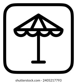 Bearbeitbarer Sonnenschirm, Schirm, Vektorsymbol. Teil einer großen Icon-Set-Familie. Perfekt für Web- und App-Schnittstellen, Präsentationen, Infografiken usw.
