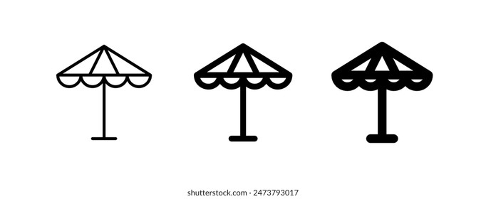 Parasol editable, icono de Vector de paraguas. Parte de una gran familia de iconos. Perfecto para interfaces de Web y App, presentaciones, infografías, etc