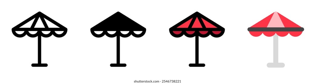 parasol editável, ícone de vetor de guarda-chuva. Parte de uma grande família de conjuntos de ícones. Perfeito para interfaces web e app, apresentações, infográficos, etc