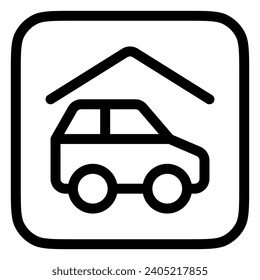 Bearbeitbarer Parkplatz, Parkplatz Vektorsymbol. Teil einer großen Icon-Set-Familie. Perfekt für Web- und App-Schnittstellen, Präsentationen, Infografiken usw.