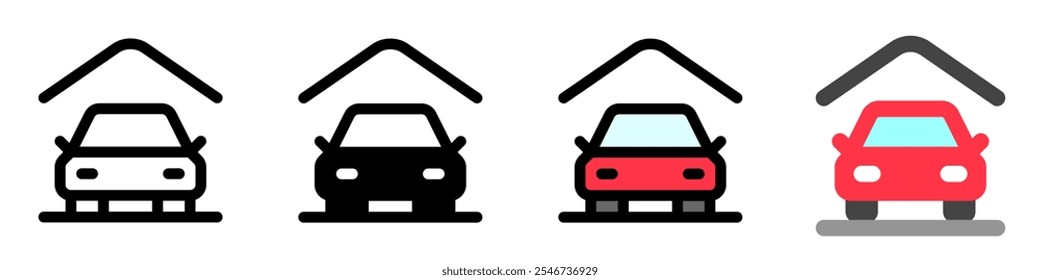 Editable parking area, garage vector icon. Property, real estate, construction, mortgage, interiors. Part of a big icon family. Perfect for web and app interfaces, presentations, infographics, etc