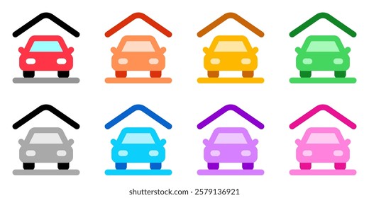 Editable parking area, garage vector icon. Property, real estate, construction, mortgage, interiors. Part of a big icon family. Perfect for web and app interfaces, presentations, infographics, etc