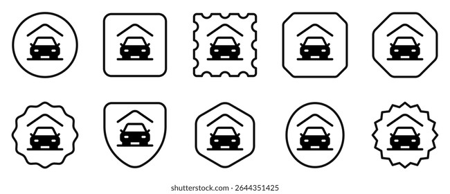 Editable parking area, garage vector icon. Property, real estate, construction, mortgage, interiors. Part of a big icon family. Perfect for web and app interfaces, presentations, infographics, etc
